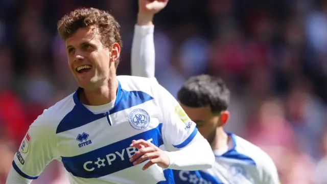 Nicolas Madsen celebrates