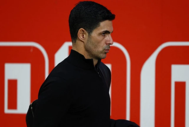 Arsenal manager Mikel Arteta arrives the stadium
