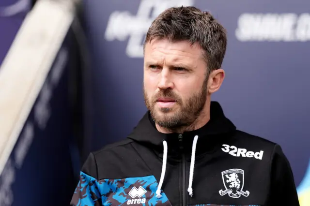 Boro boss Michael Carrick during the 2-0 defeat at Coventry