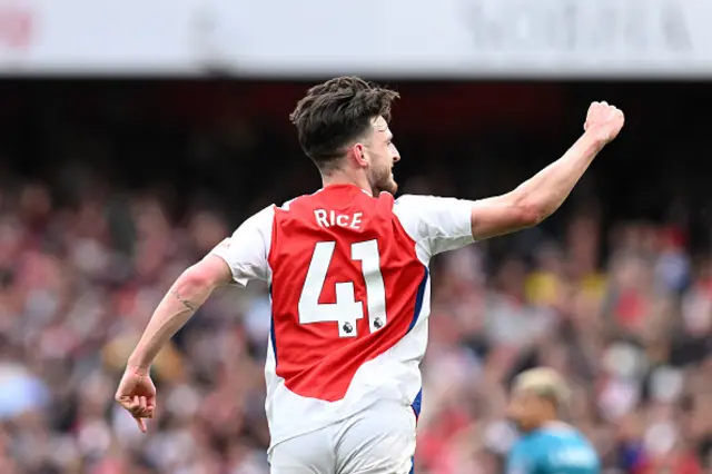 Declan Rice of Arsenal celebrates
