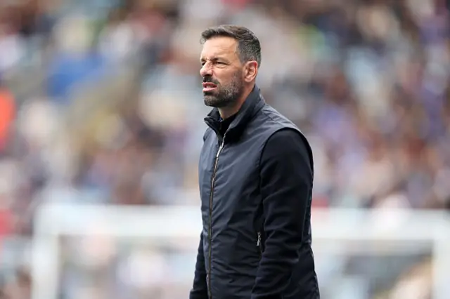 Leicester City Manager Ruud van Nistelrooy looks on