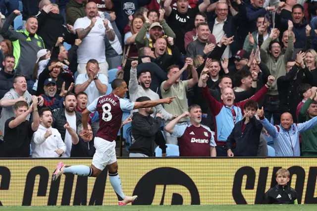 Youri Tielemans celebrates
