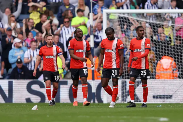 Luton players look dejected after conceding at West Brom