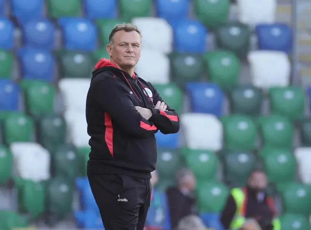 Jim Magilton during the match