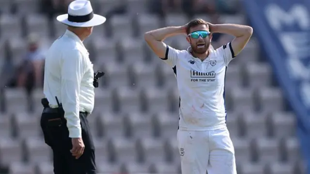 Liam Dawson has two wickets in morning session