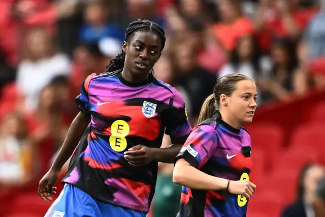Agyemang and Kirby warm up