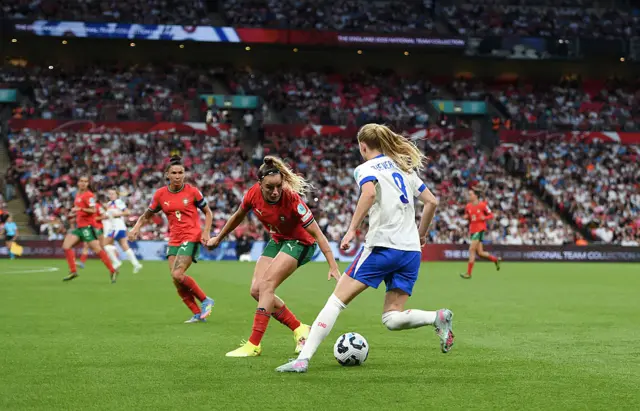 Beever-Jones runs at her marker out wide