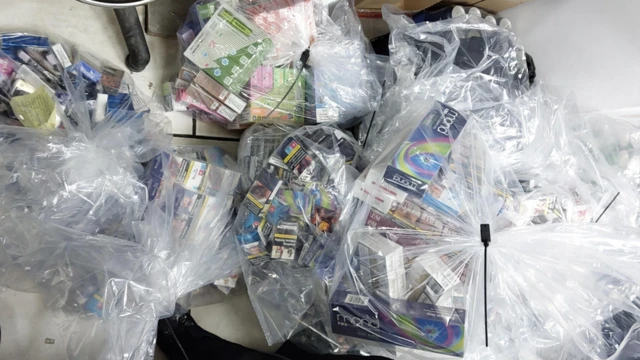 A haul of illegal vapes seized in Northamptonshire