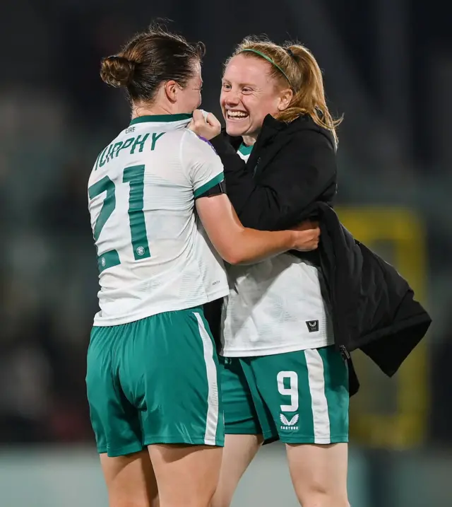 Barrett and Murphy celebrating