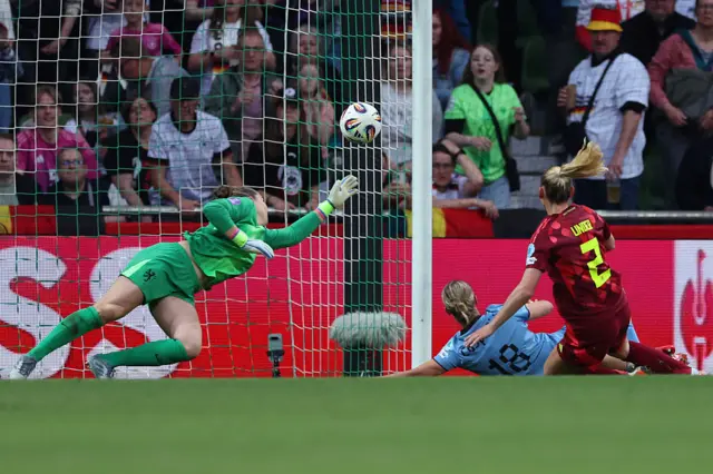 Germany get another goal against the Netherlands