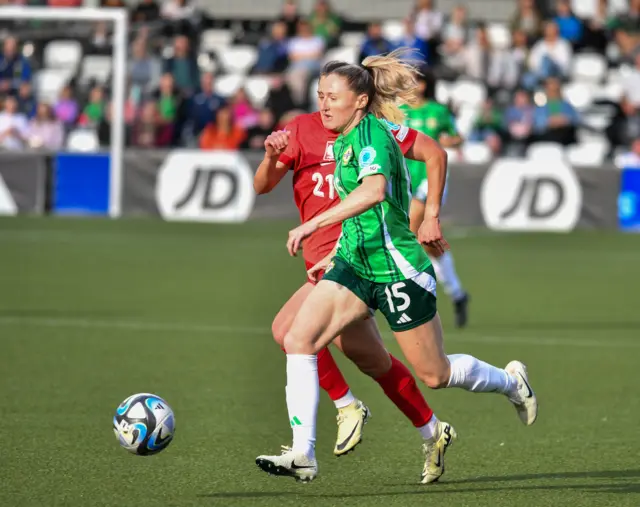 Rebecca Holloway in action against Poland