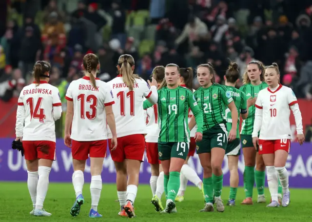 Emily Wilson at full-time against Poland