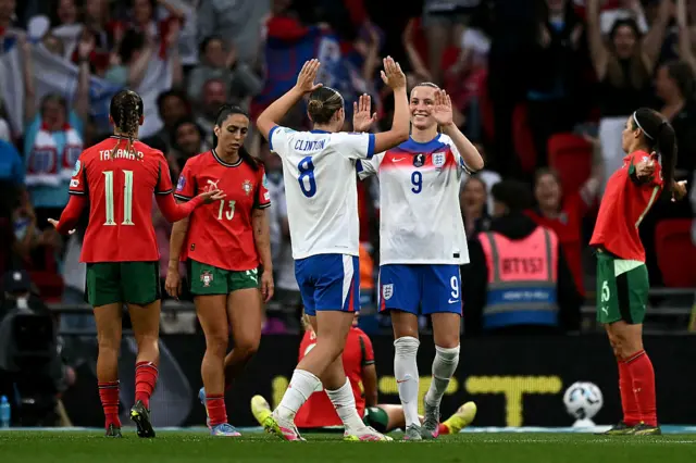 Beever-Jones celebrates with Clinton