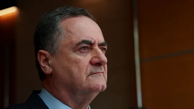 A headshot of Israel Katz taken at a side angle