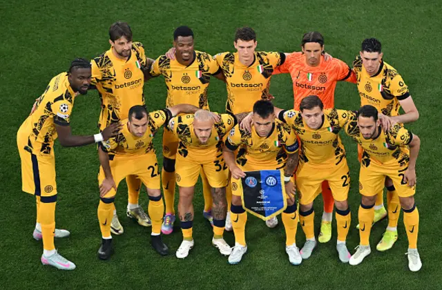 Players of FC Internazionale pose for a team photograph