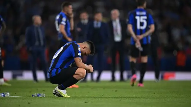 Lautaro Martinez of FC Internazionale cries after losing