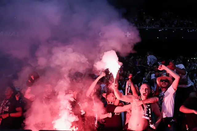 Paris Saint-Germain supporters celebrate