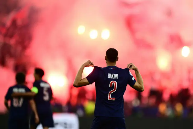 Achraf Hakimi celebrates