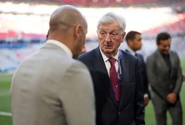 Former Football Managers, Roy Hodgson and Roberto Martinez interact