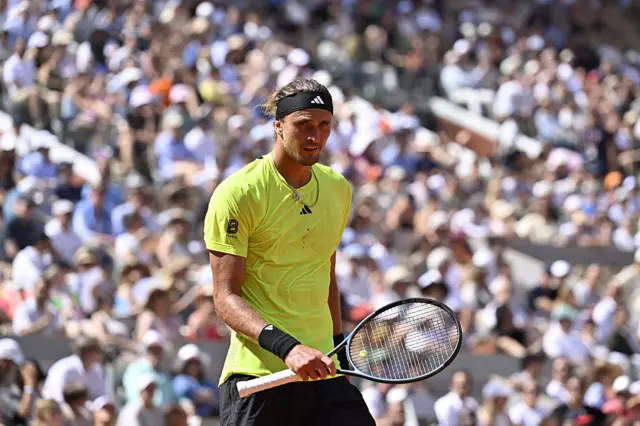 Alexander Zverev in action at the French Open