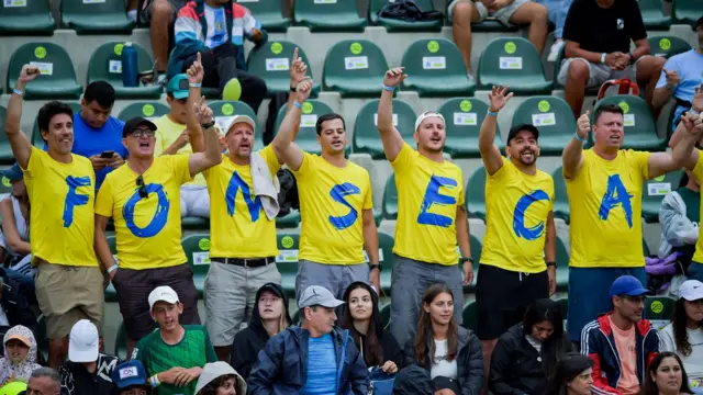 Brazil fans wearing Fonseca T-shirts in Buenos Aires