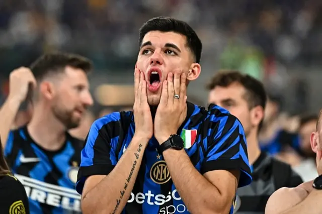 A FC Internazionale fan reacts