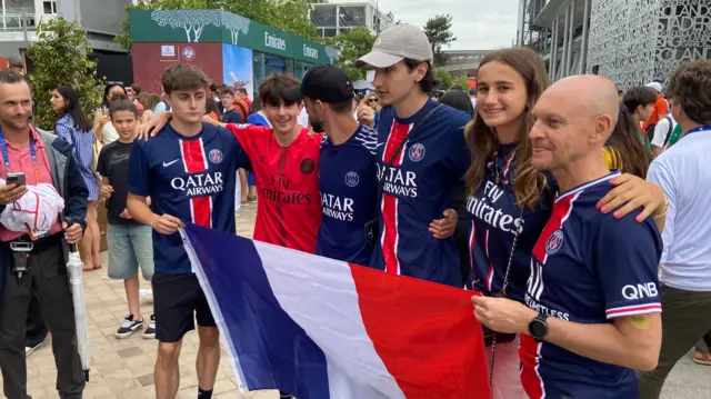 Paris St-Germain fans at Roland Garros