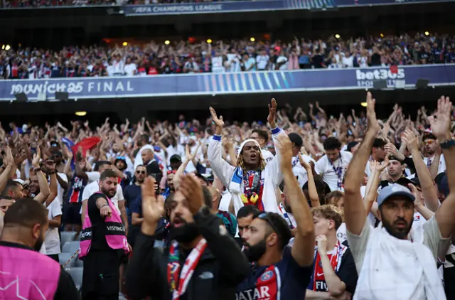 Fans of Paris Saint-Germain show support for their team