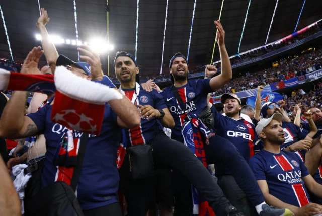 PSG fans show their support