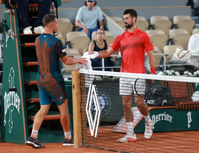 Filip Misolic and Novak Djokovic