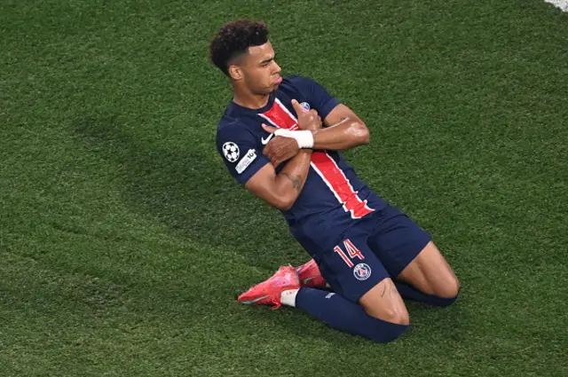 Desire Doue (14) of Paris Saint-Germain (PSG) celebrates