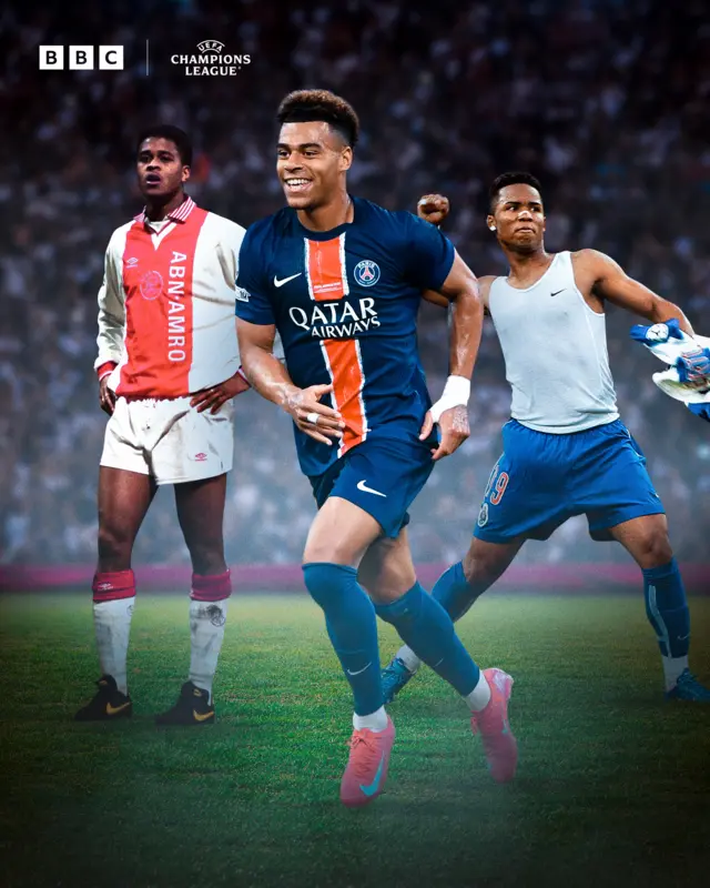 Kluivert, Doue and Alberto graphic