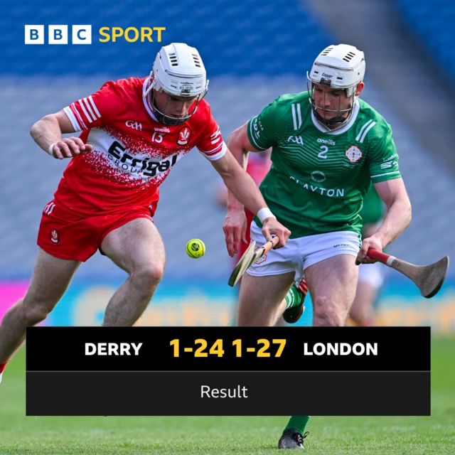 Cahal Murray of Derry in action against Niall Fitzgerald of London during the Christy Ring Cup final