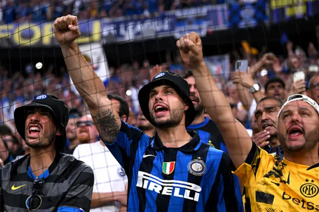 Fans of FC Internazionale show their support