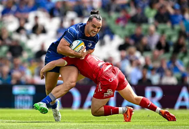 James Lowe is tackled