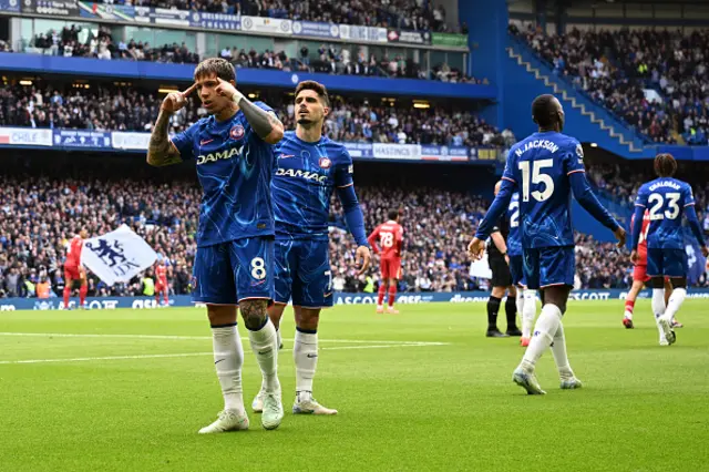 Enzo Fernandez of Chelsea celebrates