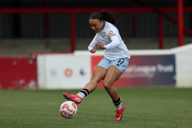 Ebony Salmon of Aston Villa scores her team's first goal