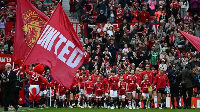 Man United's players walk out at Old Trafford