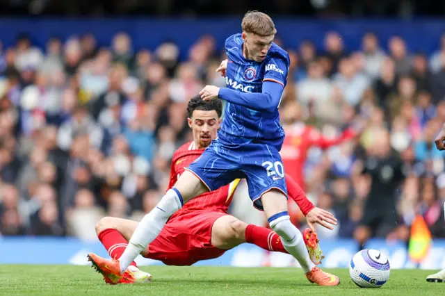 Cole Palmer of Chelsea and Curtis Jones