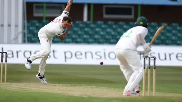 Harry Conway takes a wicket