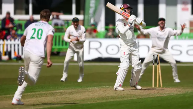 Josh Hull gets a wicket