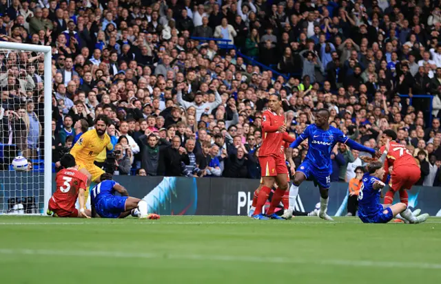 Jarell Quansah of Liverpool scores an own goal