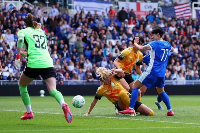 Lee Geum-min shoots wide for Birmingham