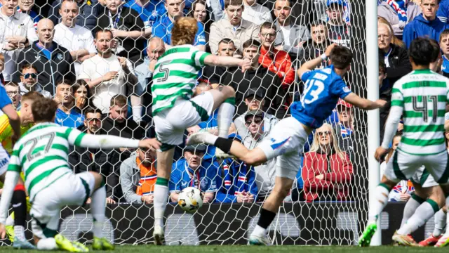 Nico Raskin nets from an offside position for Rangers against Celtic