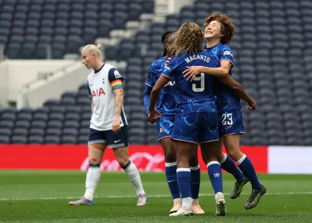Chelsea's Catarina Macario celebrates scoring