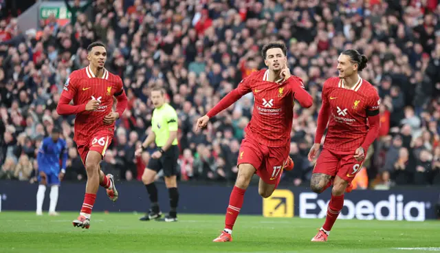 Curtis Jones of Liverpool celebrates
