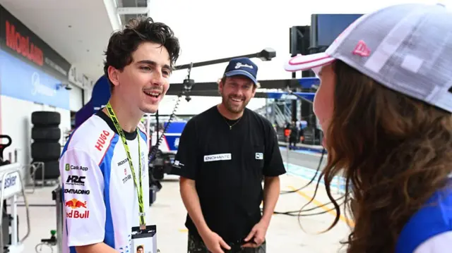 Actor Timothee Chalamet at the Miami Grand Prix
