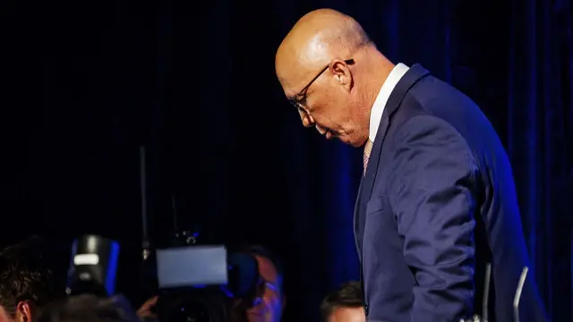 Peter Dutton leaves after his concession speech at the Liberal-National Coalition election night event in Brisbane on 3 May 2025