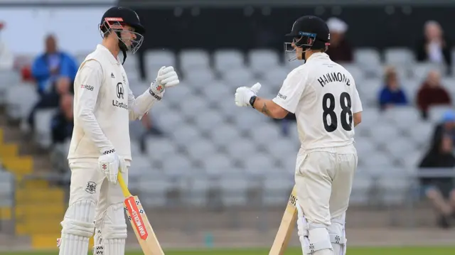 Gloucestershire batters pump fists