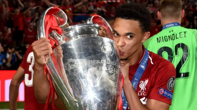 Trent Alexander-Arnold with the Champions League